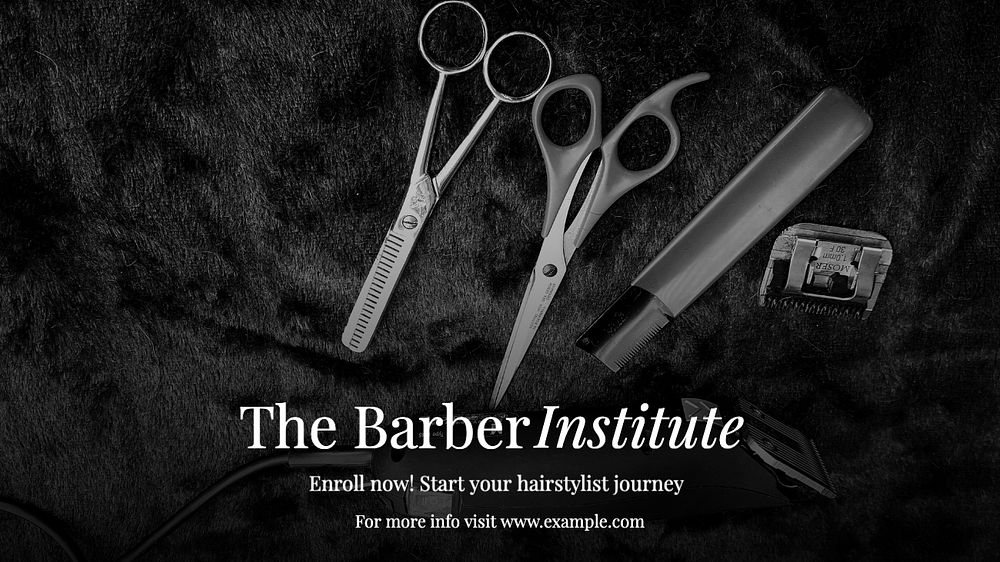 Barber institute blog banner template, editable text