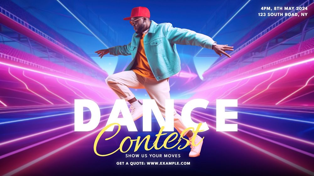 Dance contest blog banner template, editable text