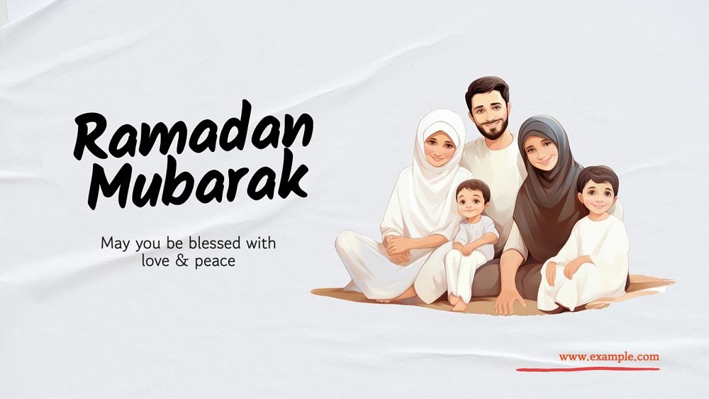 Ramadan mubarak blog banner template, editable text