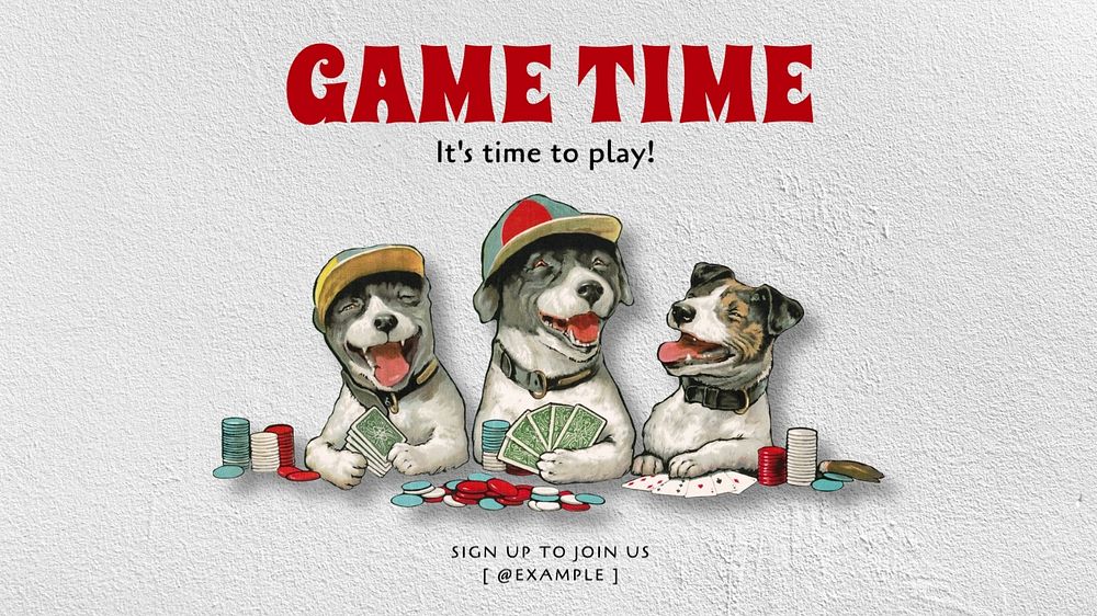 Game time blog banner template, editable text