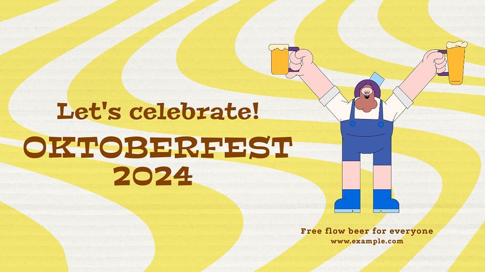 Oktoberfest celebration blog banner template, editable text