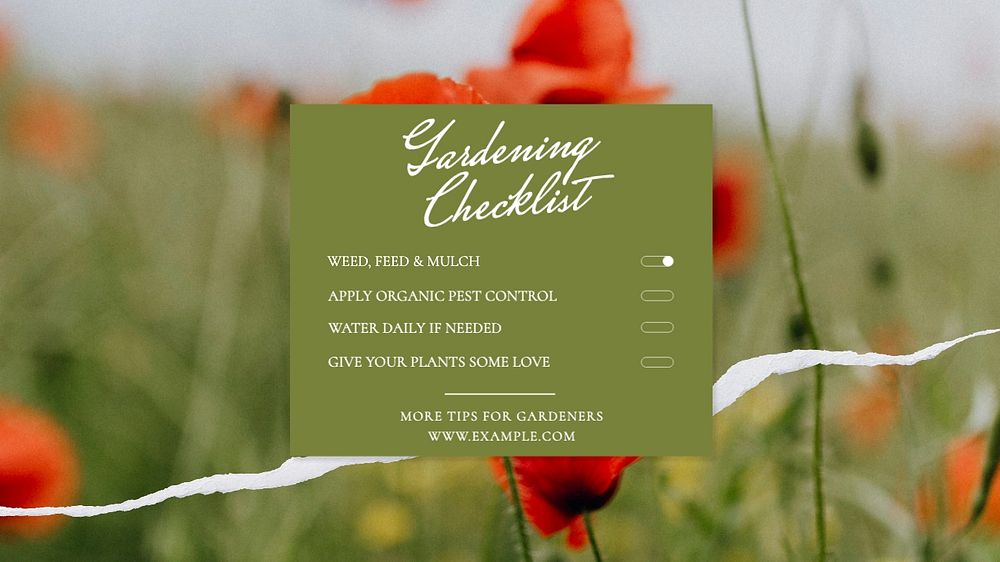 Gardening checklist blog banner template, editable text