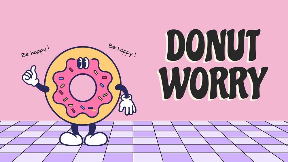 Donut worry blog banner template, editable text