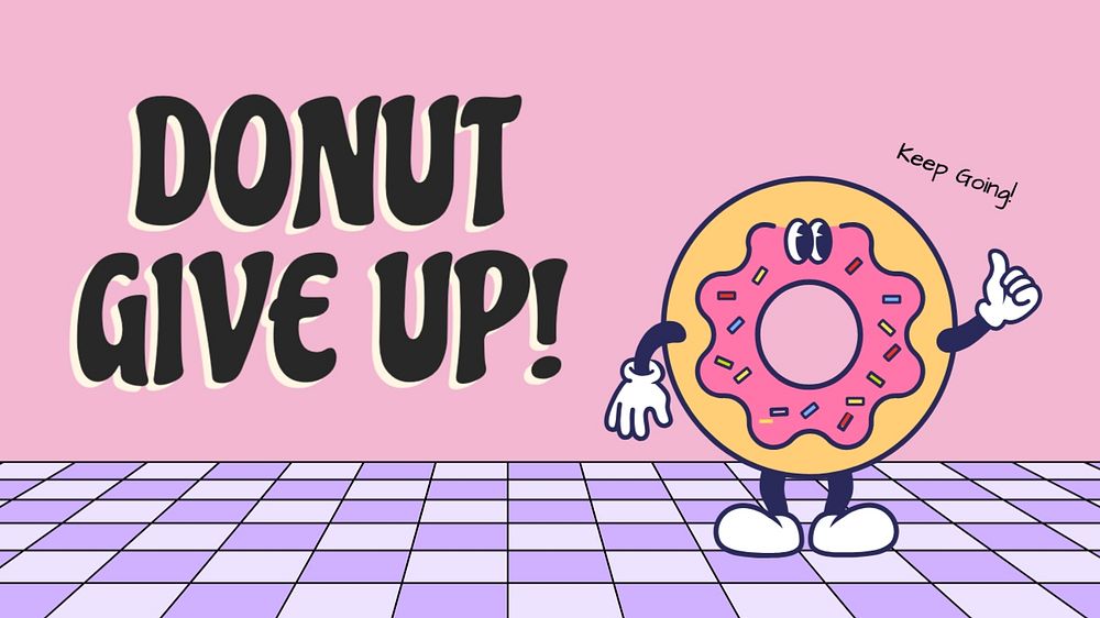 Donut give up blog banner template, editable text