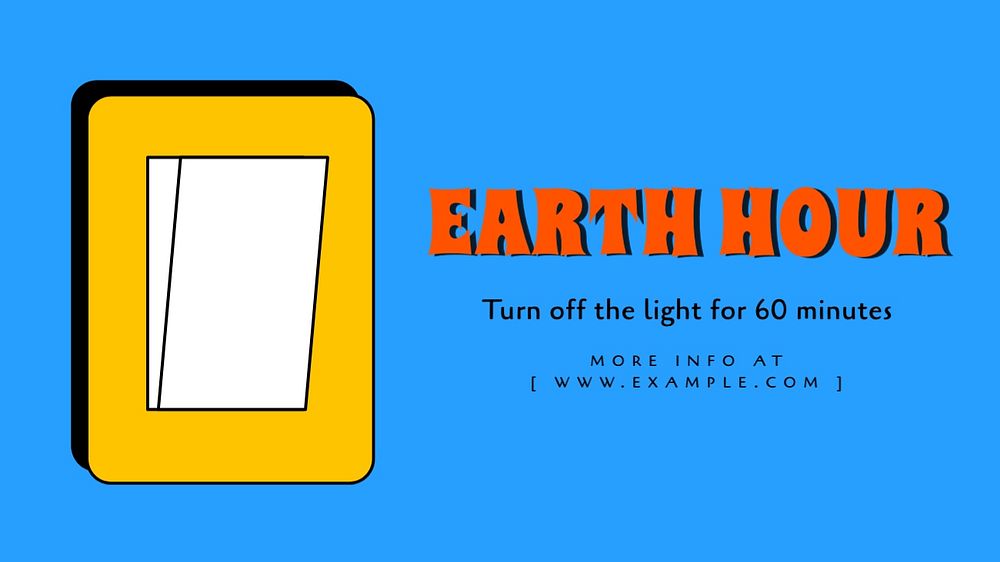 Earth hour blog banner template, editable text