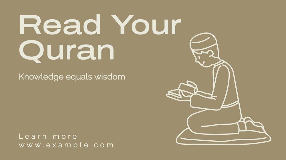 Quran blog banner template, editable text