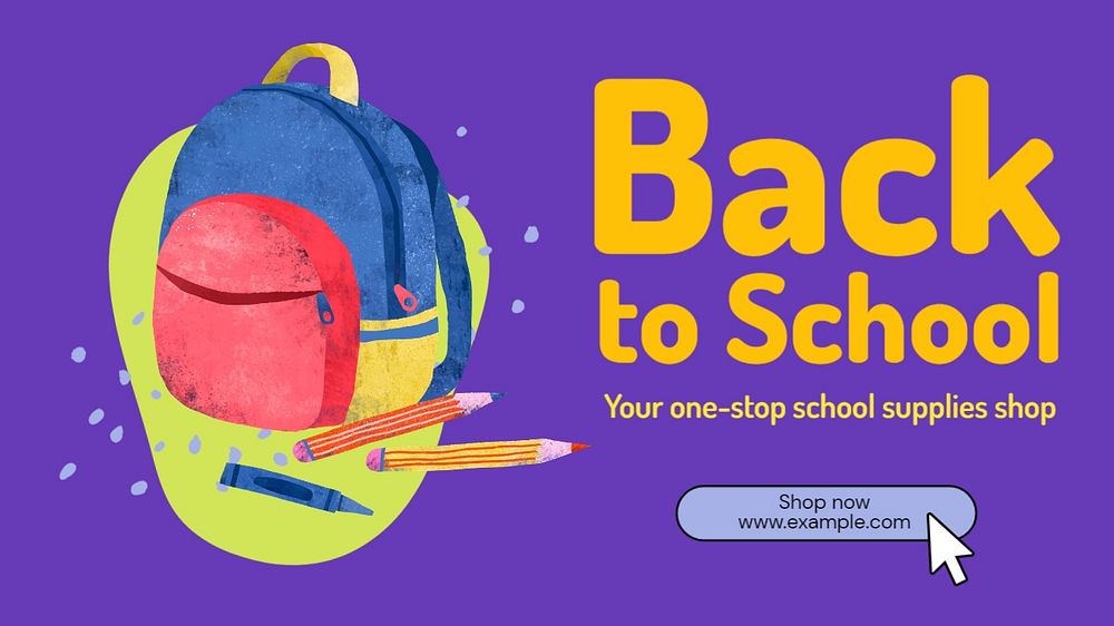 Back to school blog banner template, editable text