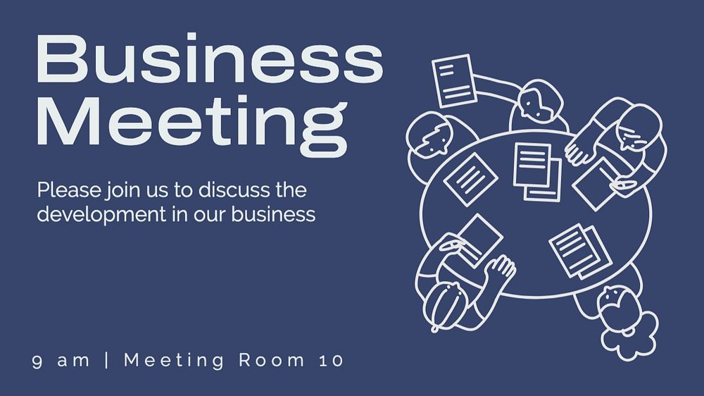 Business meeting blog banner template, editable text