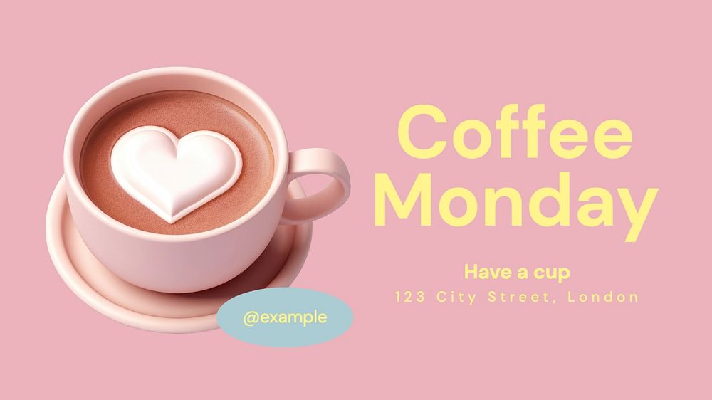 Coffee Monday blog banner template, editable text