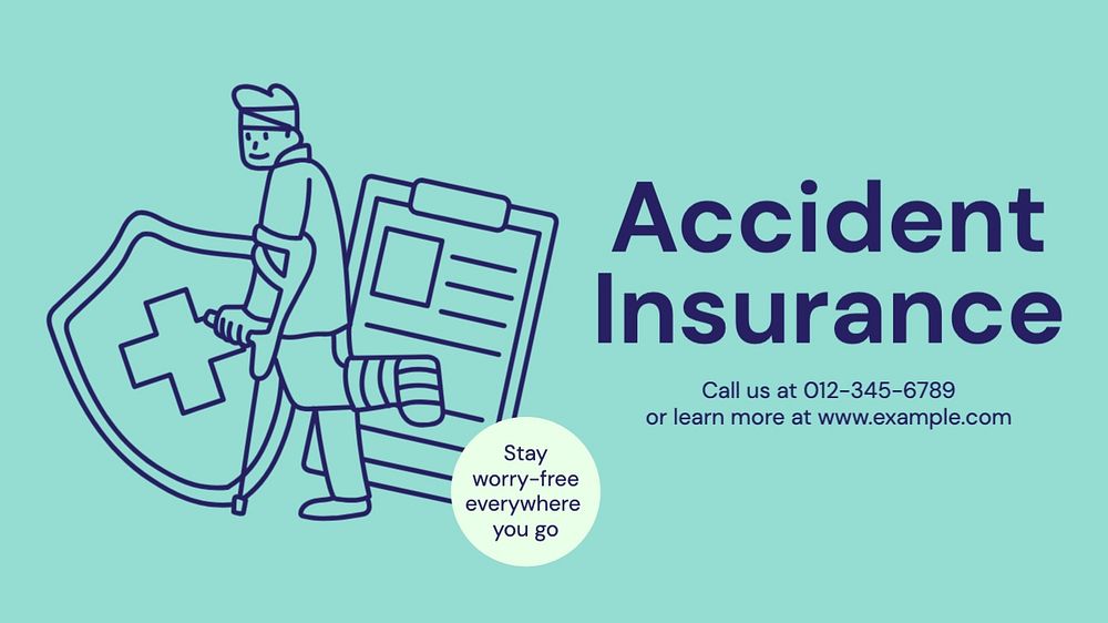 Accident insurance blog banner template, editable text