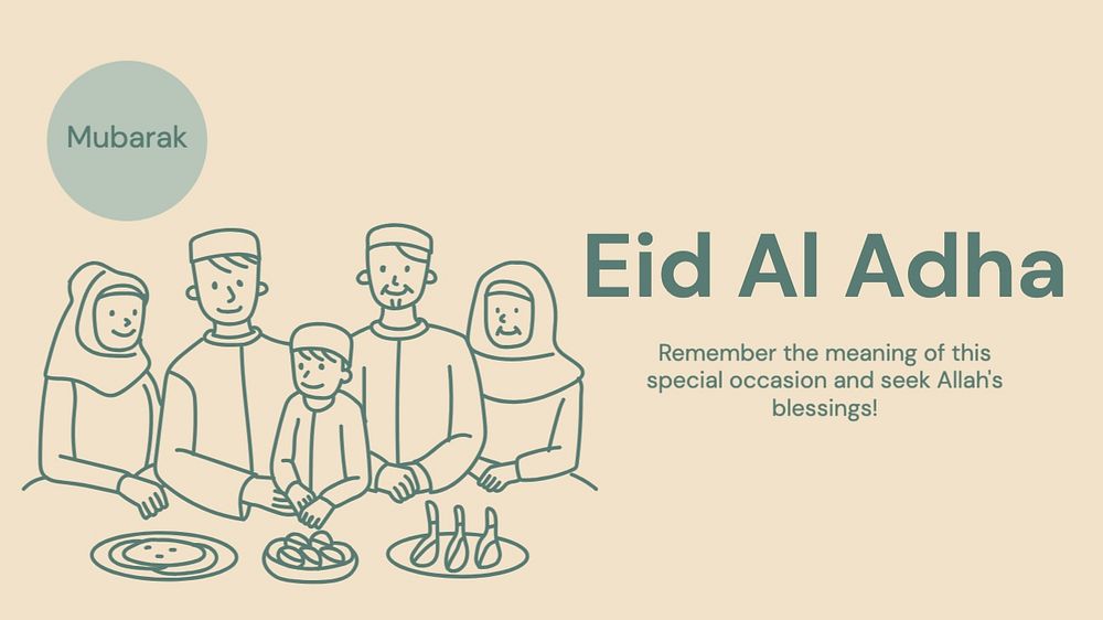 Eid Al Adha blog banner template, editable text