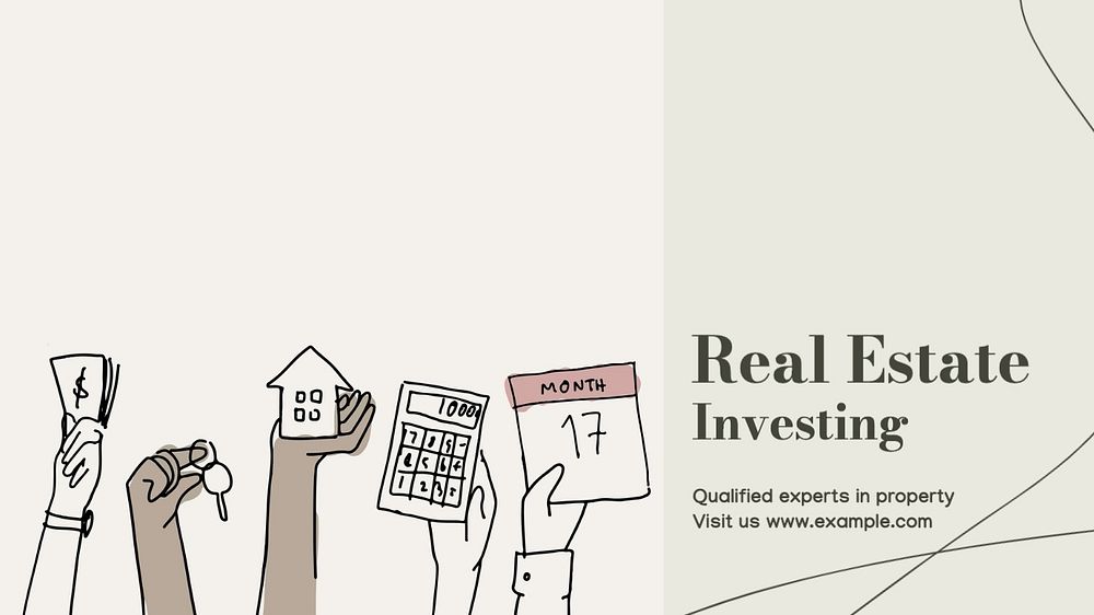 Real estate investing blog banner template, editable text