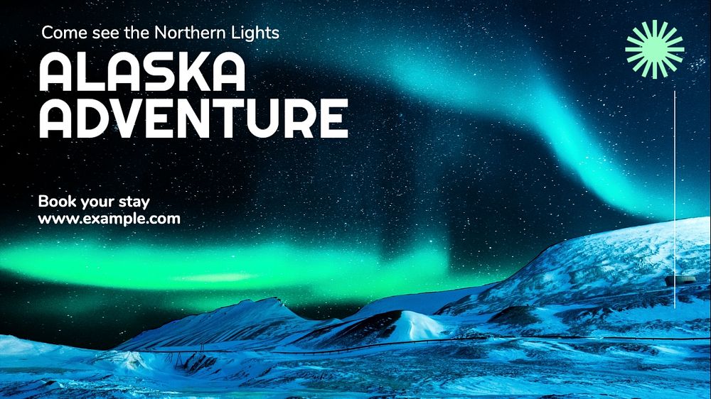 Alaska adventure blog banner template, editable text