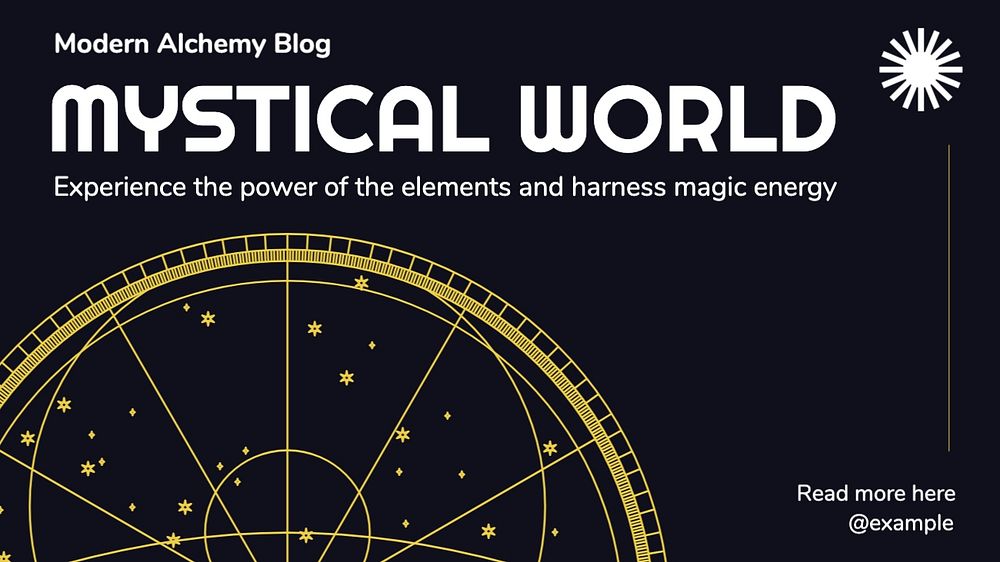 Mystical world blog banner template, editable text