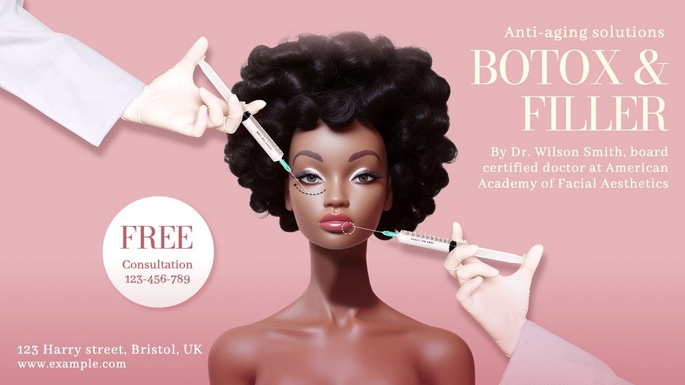 Botox & filler blog banner template, editable text