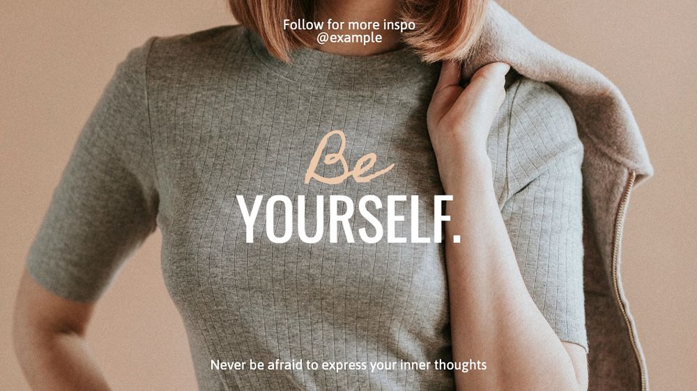 Be yourself blog banner template, editable text