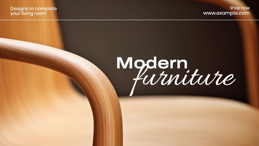 Modern furniture blog banner template, editable text