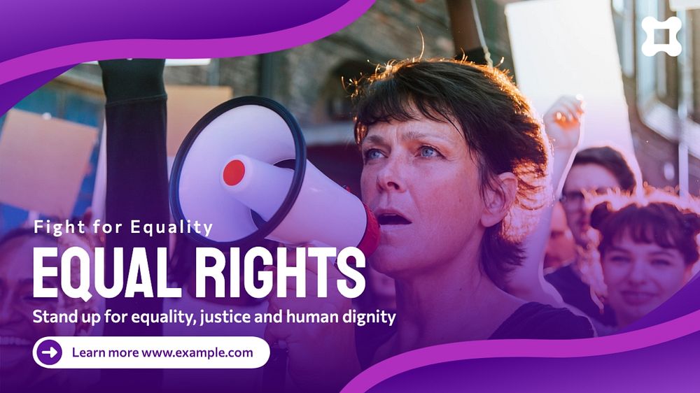 Equal rights blog banner template, editable text