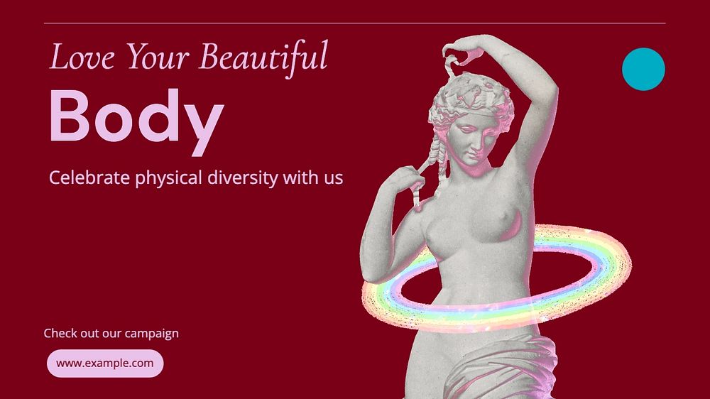 Body positive blog banner template, editable text