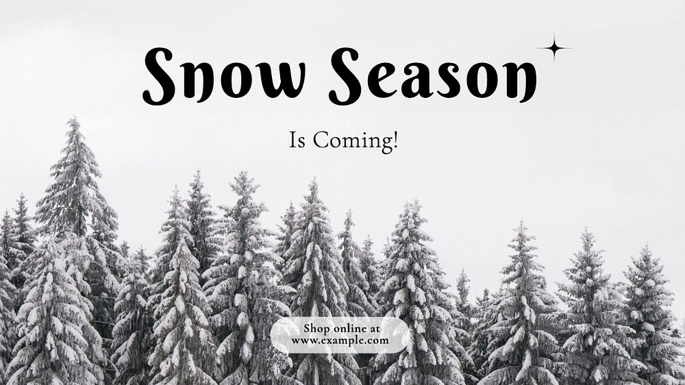 Snow & winter sale blog banner template, editable text