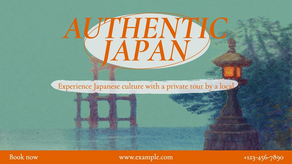 Authentic Japan blog banner template, editable text