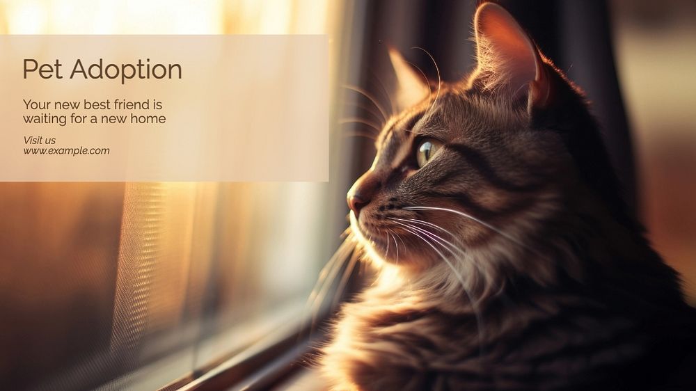 Pet adoption blog banner template, editable text