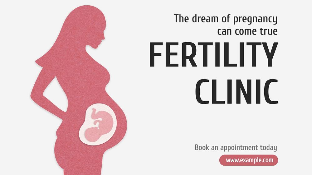 Fertility clinic blog banner template, editable text