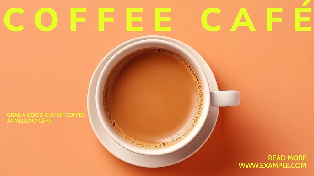 Coffee time blog banner template, editable text