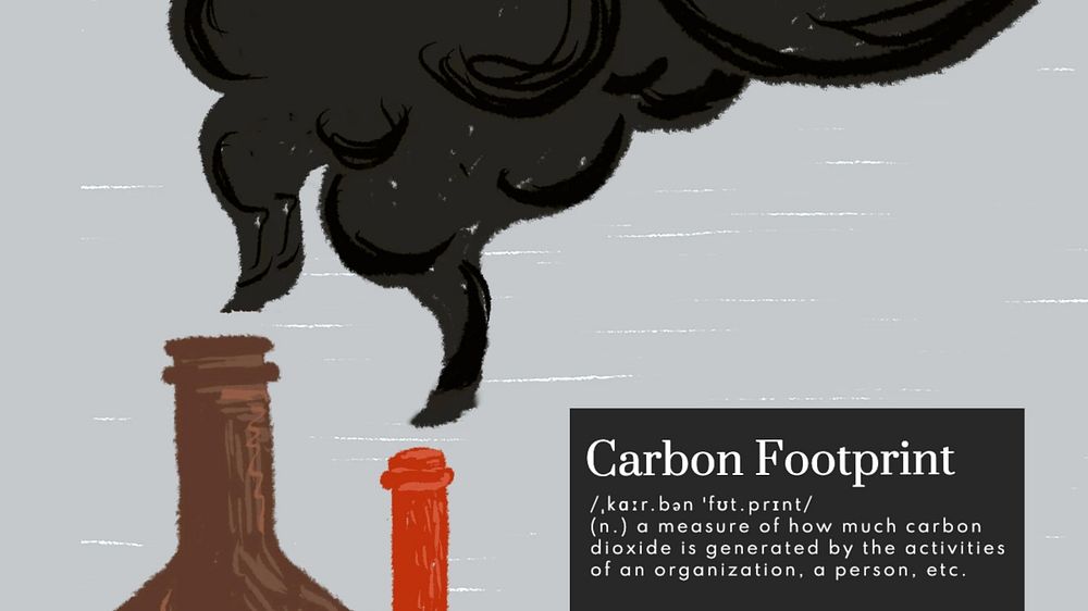 Carbon footprint blog banner template, editable text