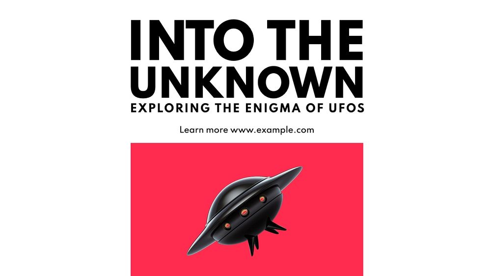 UFO article blog banner template, editable text