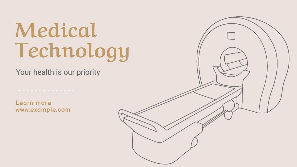 Medical technology blog banner template, editable text