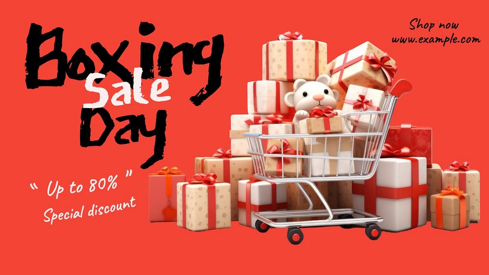 Boxing day sale blog banner template, editable text