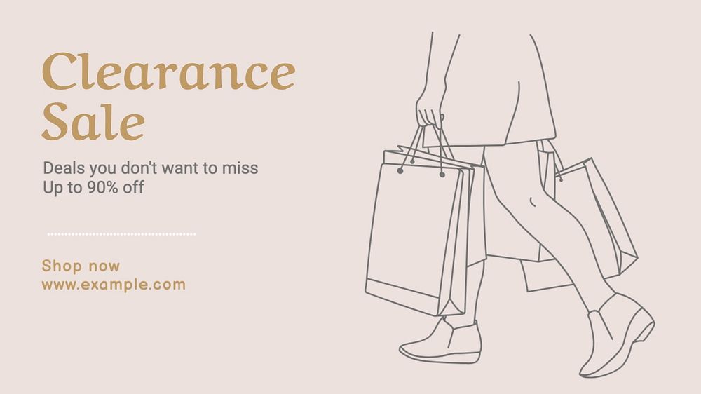 Clearance sale blog banner template, editable text