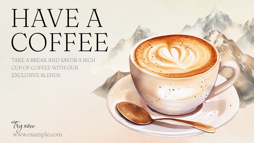 Coffee time blog banner template, editable text