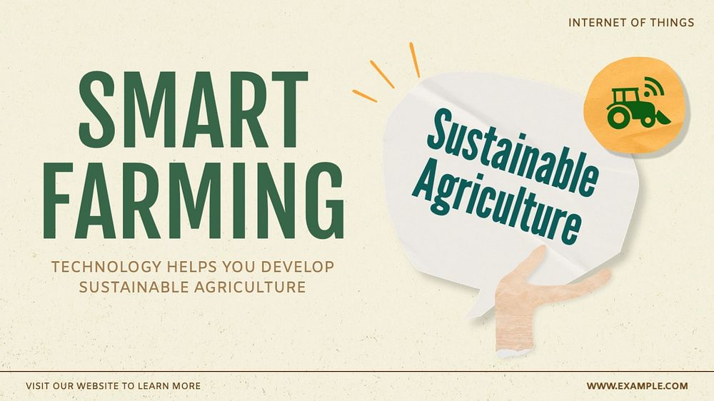 Smart farming blog banner template, editable text