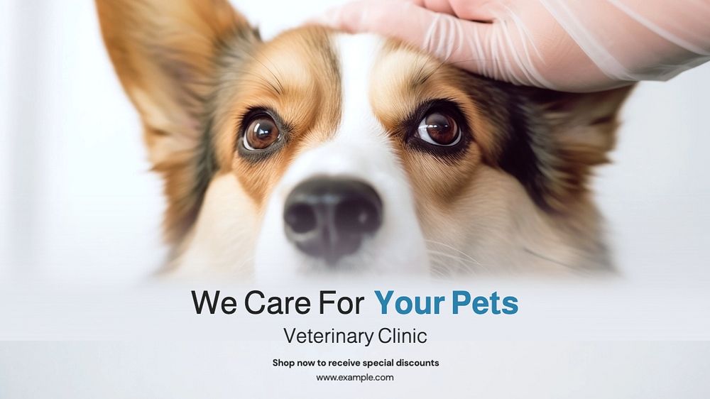 Pet store blog banner template, editable text