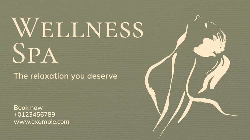 Wellness spa blog banner template, editable text