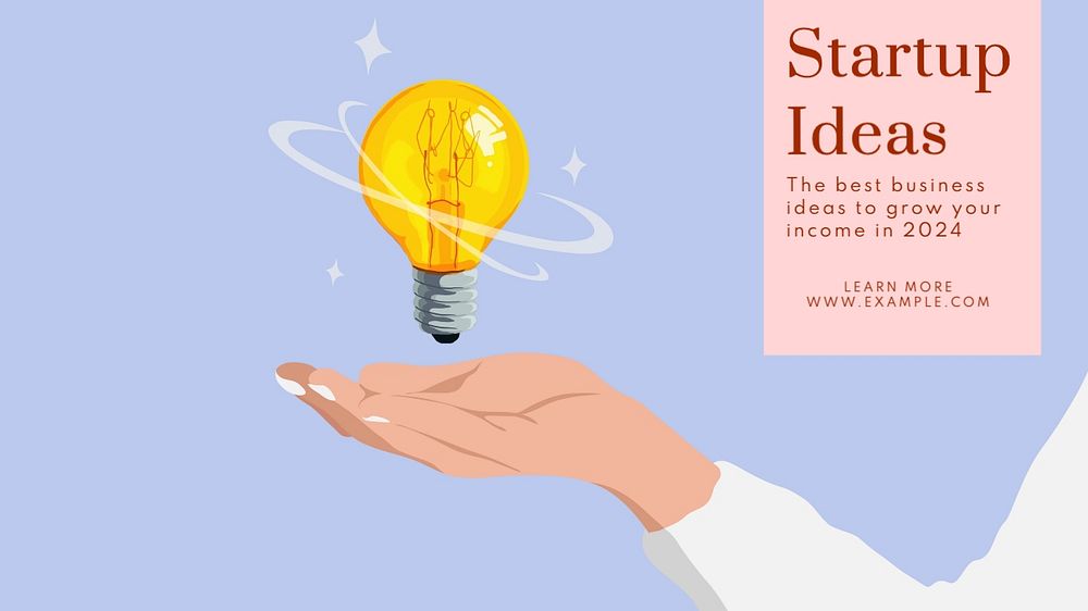 Startup ideas blog banner template, editable text