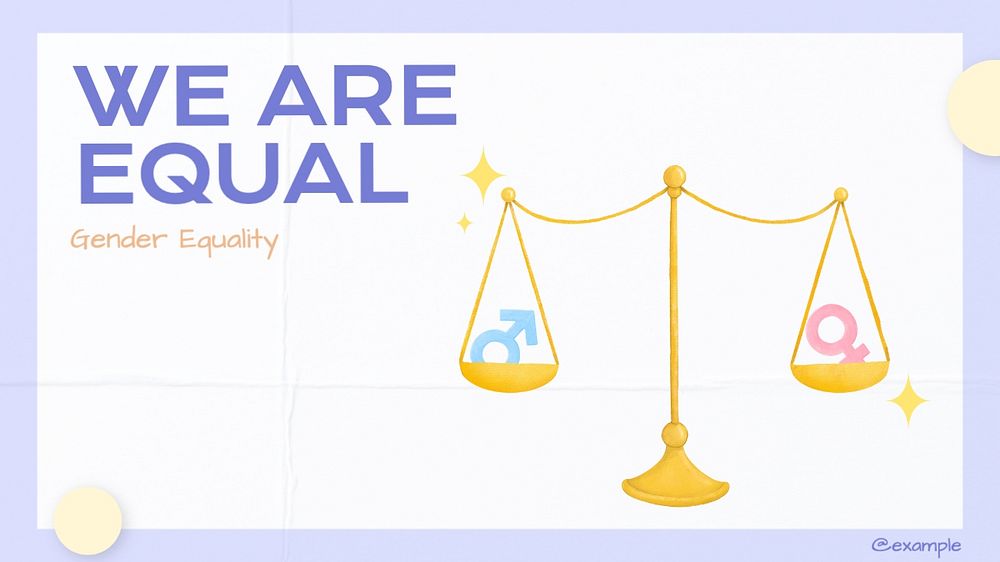 Gender equality blog banner template, editable text