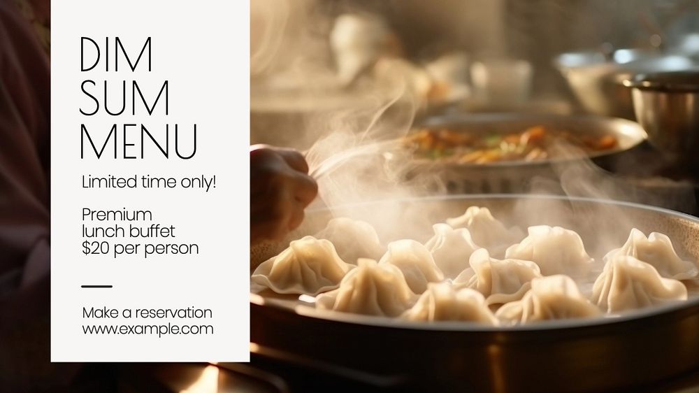 Dim sum blog banner template, editable text