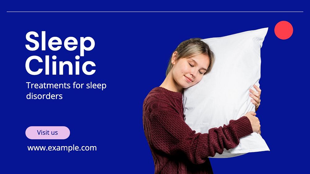 Sleep clinic blog banner template, editable text