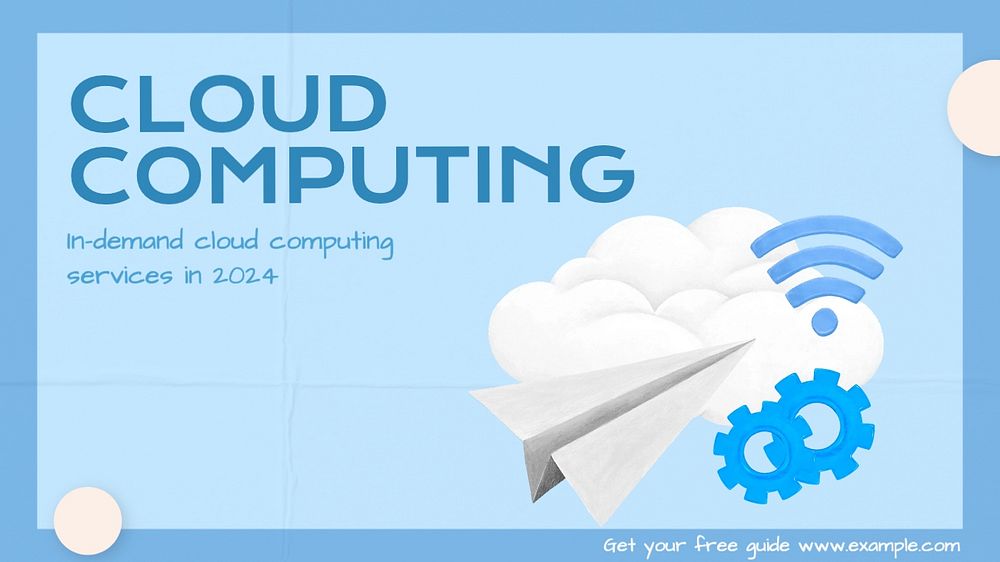 Cloud computing blog banner template, editable text