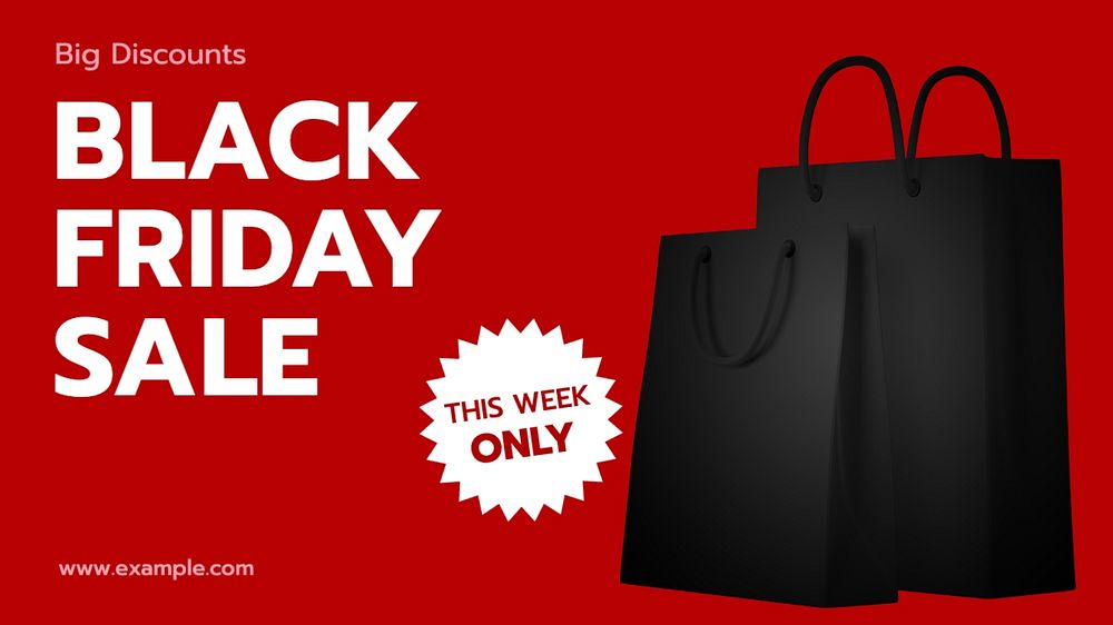 Black Friday blog banner template, editable text