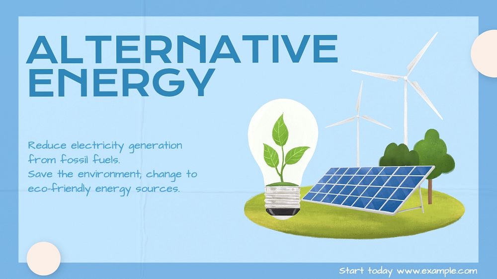 Alternative energy blog banner template, editable text