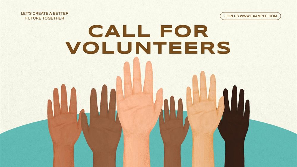 Call for volunteers blog banner template, editable text