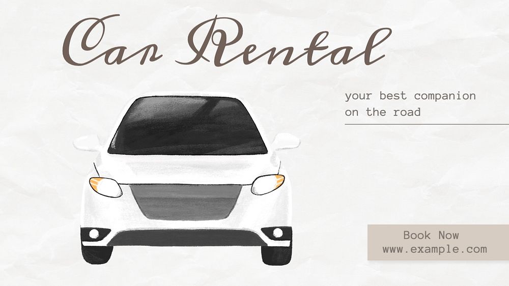 Car rental blog banner template, editable text