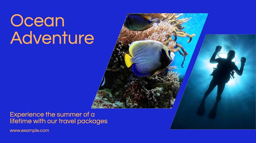 Ocean adventure blog banner template, editable text