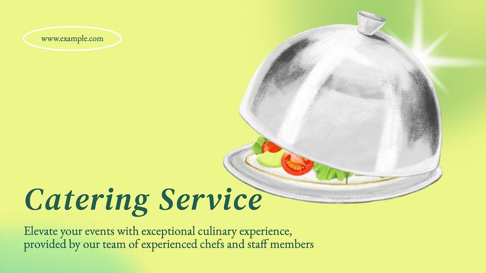Catering service blog banner template, editable text