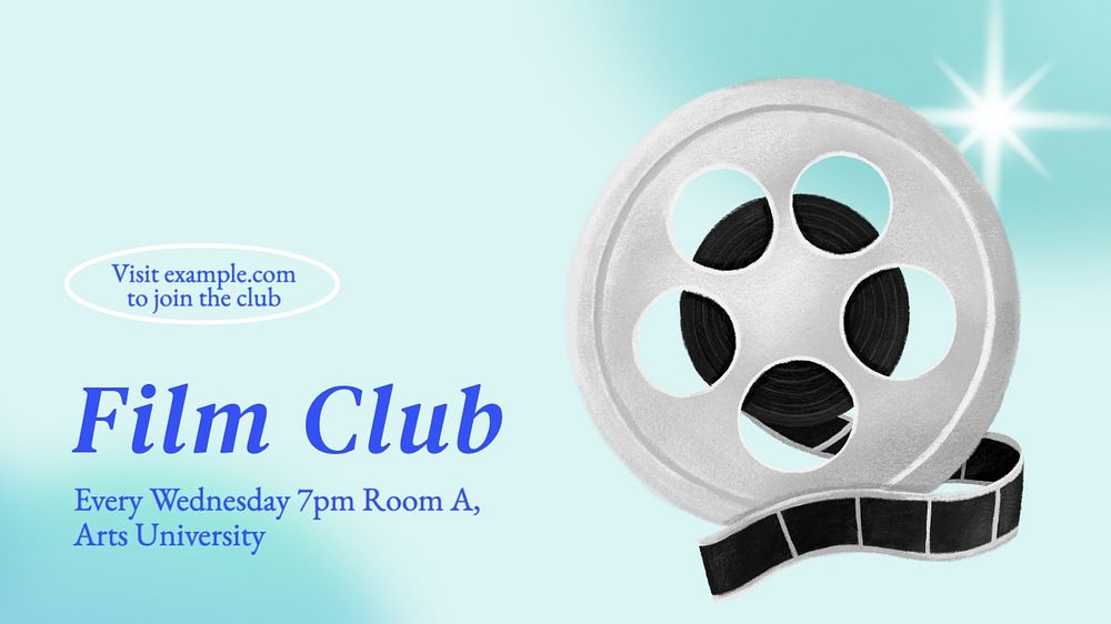 Film club blog banner template, editable text