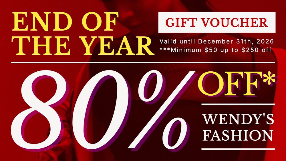 End of year voucher template, editable design